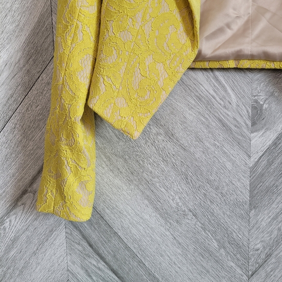 Anthropologie Yellow Lace Jacket Size 4 - Picture 4 of 10